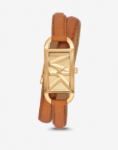 Mini Empire Gold-Tone and Leather Watch MICHAEL KORS